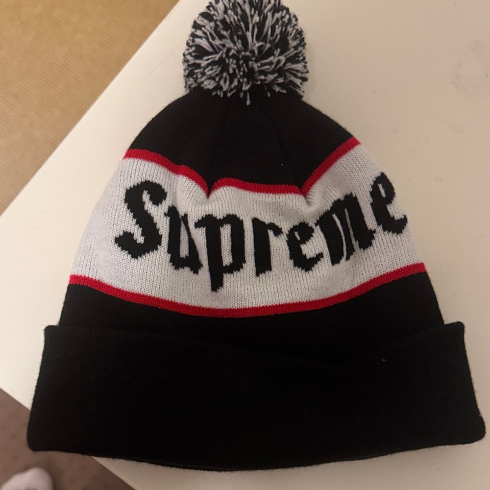 Supreme Black and White Kids Beanie